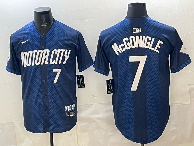 Men Detroit Tigers #7 McGonigle blue Game Nike MLB Jersey 04020017->detroit tigers->MLB Jersey